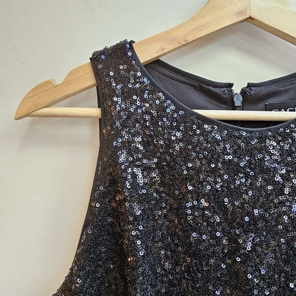 Cachet Dress, Sequins Top and Voluminous Pleated Skirt, Size Large - Picture 3 of 7